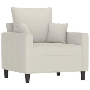vidaXL Canapea de o persoană, crem, 60 cm, catifea