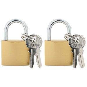 vidaXL U Lock cu Chei 2 pcs Alamă Fier