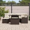 vidaXL Set de canapele pentru grădină cu pernă 7 pcs Maro Rattan poli