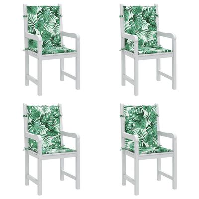 vidaXL Perne de scaun spătar jos, 4 buc., model frunze, textil