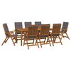 vidaXL Set de dining pentru grădină, 9 piese natural