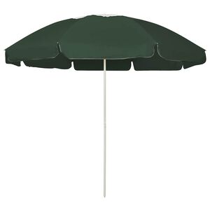 vidaXL Umbrelă de soare de plajă, verde, 240 cm