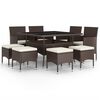 vidaXL Set mobilier de grădină, 9 piese, maro, poliratan
