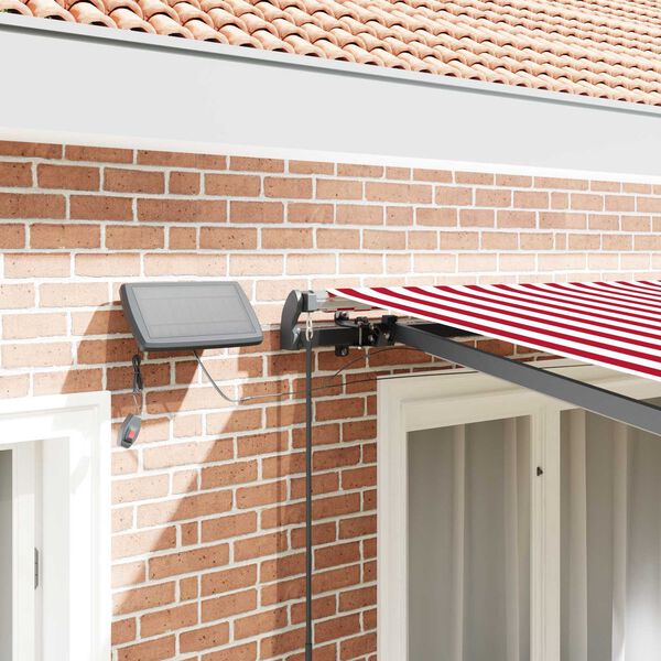 vidaXL Cortina Retractabilă Manual Roșu și alb 300 x 250 cm țesătură