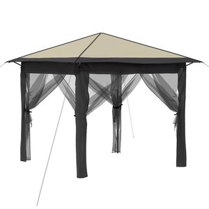 vidaXL Gazebo cu 4 Pereți Laterali 2,6 x 2,6 m Crem și Antracit