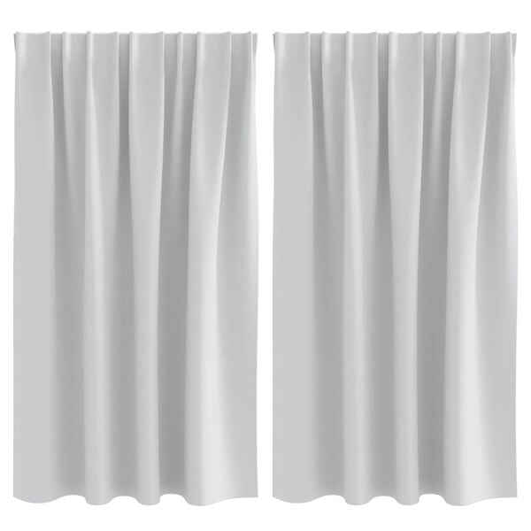 vidaXL Perdele Opaque cu Inel 2 pcs Gri Deschis 140 x 140 cm Poliester