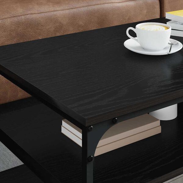 vidaXL Masă de cafea Stejar Negru 100 x 50 x 45 cm Lemn compozit