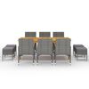 vidaXL Set mobilier de grădină, 11 piese, gri