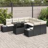 vidaXL Set de canapele pentru grădină cu pernă 9 pcs Negru și Crem
