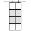 vidaXL Ușă glisantă, negru, 90x205 cm, sticlă securizată și aluminiu