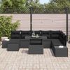 vidaXL Set de canapele pentru grădină 9 pcs Negru Rattan poli