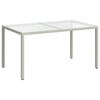 vidaXL Masă de grădină alb 150x90x75 cm sticlă securizată & poliratan
