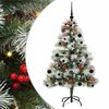 vidaXL Brad de Crăciun artificial Verde și alb 150 cm