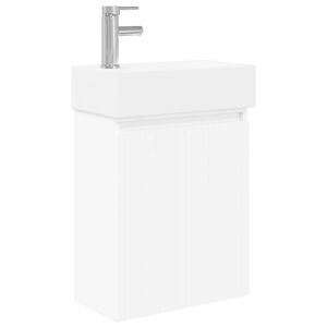 vidaXL Unitate de baie cu robinet Alb 45,5 x 22,5 x 84 cm