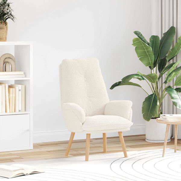 vidaXL fotoliu Crem 69 x 74 x 93 cm Țesătura Sherpa