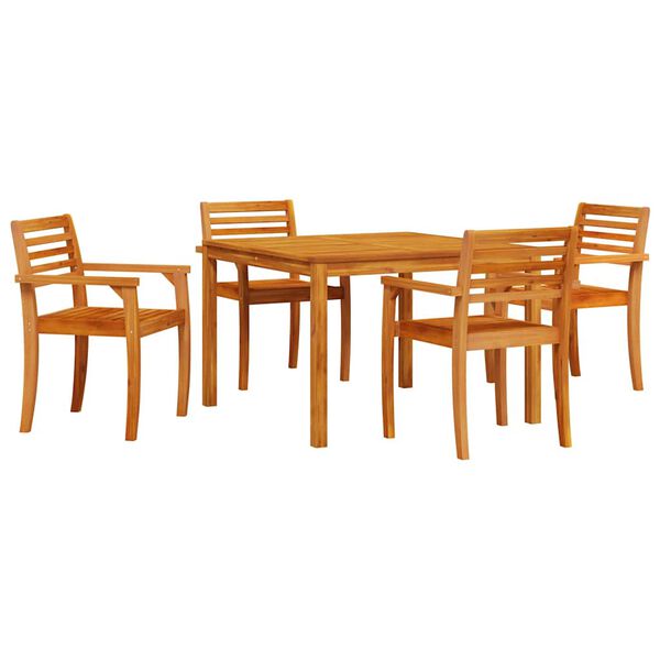 vidaXL Set de masă pentru grădină 5 pcs Maro lemn masiv de acacia