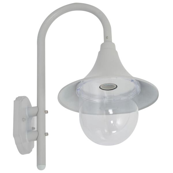 vidaXL Lampă de perete de grădină E27, alb, 42 cm, aluminiu
