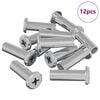 vidaXL Bucșa cu Blocare 12 buc. Argintiu M6 x 25 mm Oțel