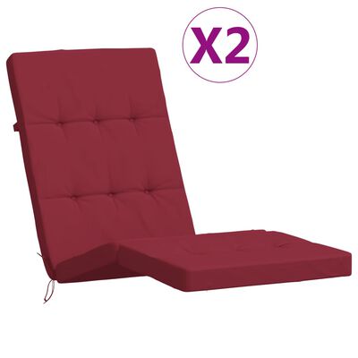 vidaXL Perne scaun de terasă, 2 buc, roșu vin, țesătură Oxford