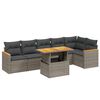 vidaXL Set canapele de grădină, 7 piese, cu perne, gri, poliratan