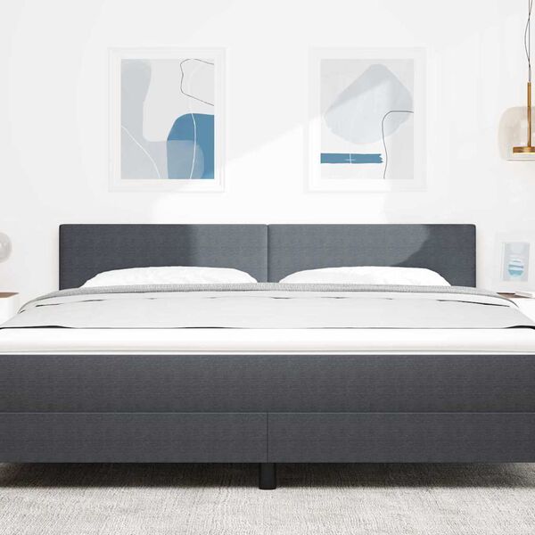 vidaXL Tăblie cap cu headboard Gri &icirc;nchis 180 cm Piele artificială
