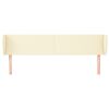 vidaXL Tăblie de pat cu aripioare crem 203x23x78/88 cm piele ecologică