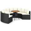 vidaXL Set mobilier de grădină cu perne, 7 piese, negru, poliratan
