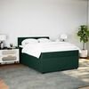 vidaXL Pat box spring cu saltea, verde &icirc;nchis, 140x190 cm, catifea