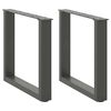 vidaXL Picioare pentru măsuță de cafea &icirc;n formă de U, 2 buc., antracit, 50x(42-43) cm, oțel