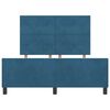 vidaXL Pat cu arcuri cu headboard Albastru &icirc;nchis 140 x 200 cm Catifea