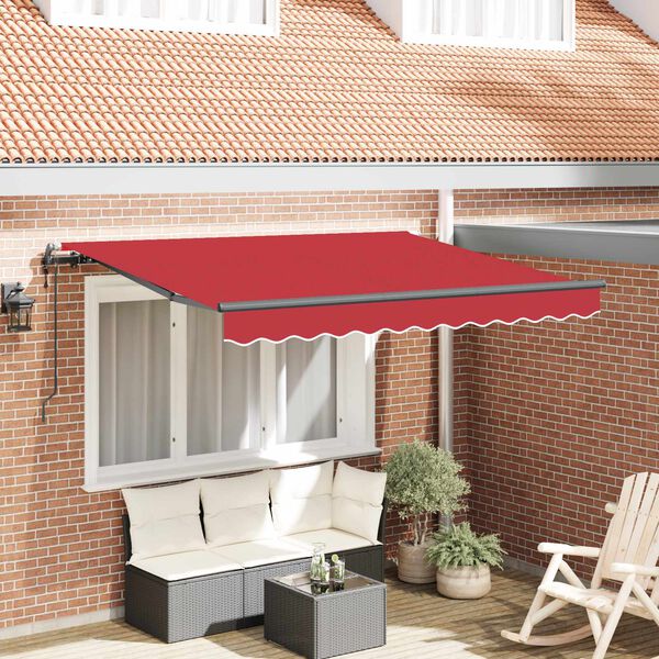 vidaXL Cortina Retractabilă Roșu 350 x 200 cm țesătură