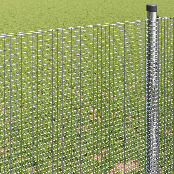 vidaXL Gard din sârmă sudată Argintiu 0.6 x 25 m Oțel