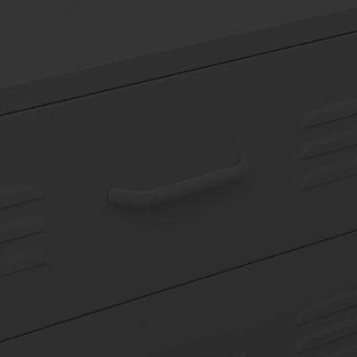 vidaXL Comodă cu sertare, negru, 80x35x101,5 cm, oțel