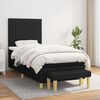 vidaXL Pat box spring cu saltea, negru, 100x200 cm, textil