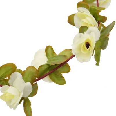 vidaXL Ghirlande de flori artificiale, 6 buc., alb, 250 cm