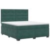 vidaXL Pat boxspring cu saltea Verde &icirc;nchis 160 x 200 cm Catifea