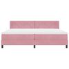vidaXL Pat cu arcuri cu saltea cu headboard Roz 200 x 200 cm Poliester