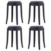 vidaXL Scaune stivuibile 4 buc., negru, plastic