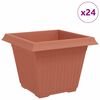 vidaXL Vază pătrată pentru flori 24 buc. Roșu cărămidă Plastic