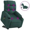 vidaXL Fotoliu electric masaj rabatabil / ridicare verde &icirc;nchis textil