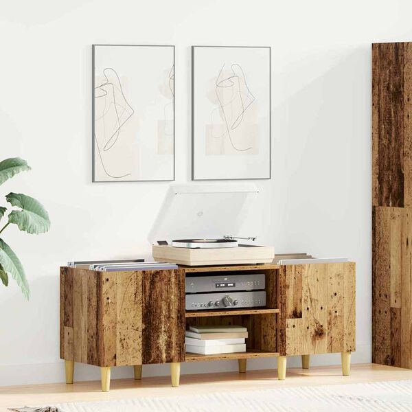 vidaXL Dulap pentru discuri de vinil Lemn Vechi 121 x 38 x 48 cm