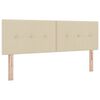 vidaXL Pat cu arcuri cu saltea cu headboard Crem 140 x 190 cm țesătură
