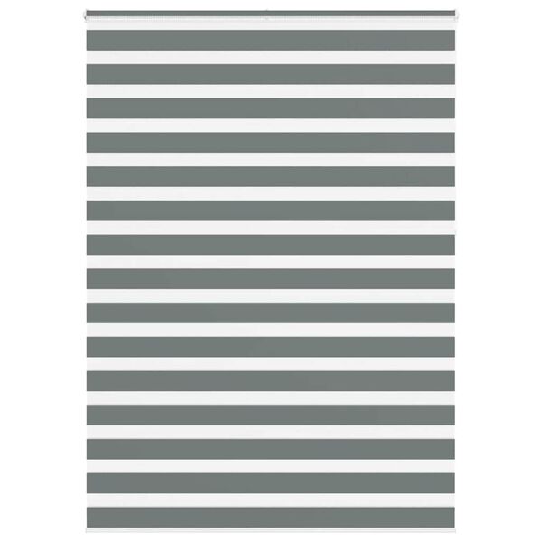 vidaXL Jaluzea tip zebra gri &icirc;nchis lățime țesătură 150,9 cm poliester