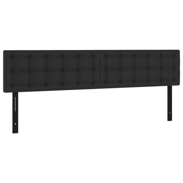 vidaXL Tăblii de pat, 2 buc, negru, 100x5x78/88 cm, piele ecologică