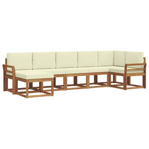 vidaXL Set de canapele de exterior 7 buc. Natural și Crem