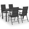 vidaXL Set mobilier de grădină, 5 piese, negru