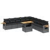 vidaXL Set canapele de grădină cu perne, 11 piese, negru, poliratan