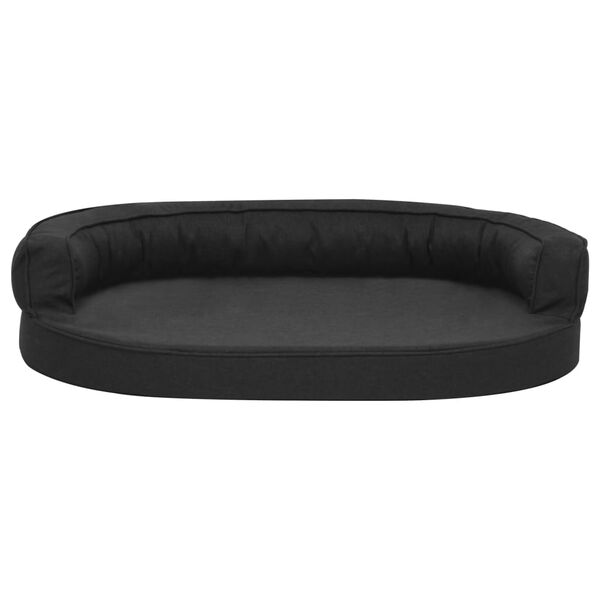 vidaXL Saltea ergonomică pat de câini, negru, 75x53 cm, aspect de in