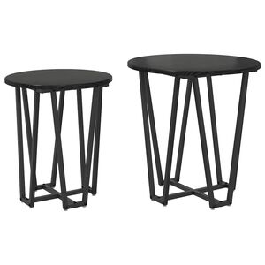 vidaXL Set măsuțe laterale 2 buc. Stejar Negru 50 x 50 x 50,5 cm