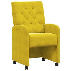 vidaXL Scaune de dining cu roți 2 buc. Catifea Galben 58 x 67 x 97 cm